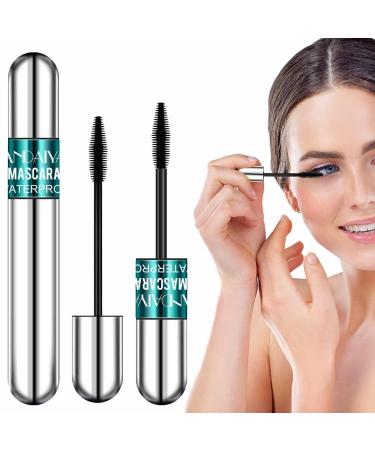 4D Silk Fiber Lash Mascara - 2-in-1 Lash Defining Mascara for Girls Intense Length Smudge Proof Eye Makeup for Elastic Stretch Curling Multiplying Mascara for Women