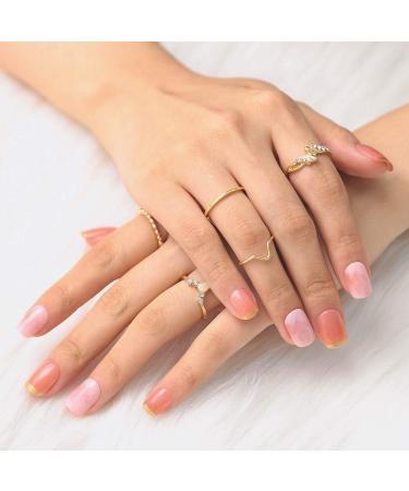 Bohend French Shiny Pink Square Press-On Nails - 24 Pcs Fake Nails for Women & Girls | Perfect for Parties & Events - Buy Online on GoSupps.com