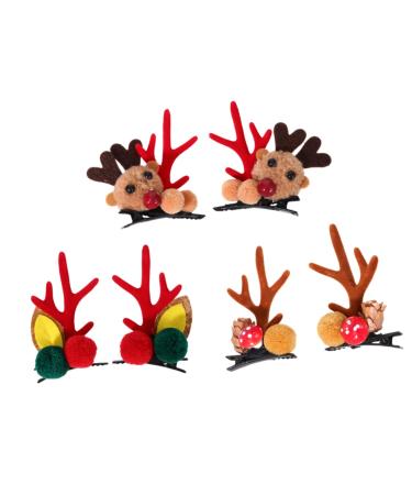 FRCOLOR Christmas antler hair clip Xmas Hair Clip christmas hair clips holiday barrettes xmas hair bows hairclip hair clips for kids Kid Barrette cloth child hair Christmas