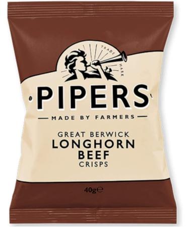 Pipers Top 4 Mixed Variety 40 x 40g | 13 x Lye Cross Cheddar & Onion | 11 x Anglesey Sea Salt | 9 x Burrow Hill Cider Vinegar & Sea Salt | 7 x Great Berwick Longhorn Beef - Buy Online on GoSupps.com