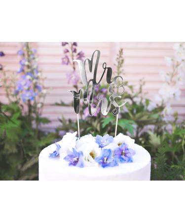 PartyDeco Topper Mr And Mrs for Wedding Cake Silver Colour - Buy Online on GoSupps.com