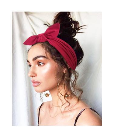 12 Pack Non Slip Headbands for Women with Bows Rabbit Ears - Multicolor Hair Accessories for Workout and Running - Buy Online on GoSupps.com