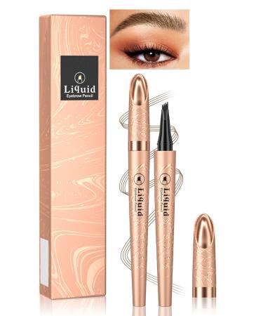 Eyebrow Pencil Liquid Eye Makeup Eyebrow Pencil Waterproof Eyebrow Pencil Micro 4 Tip Waterproof Eyebrow Pencil Women's Natural Eyebrow Pencil (light brown)