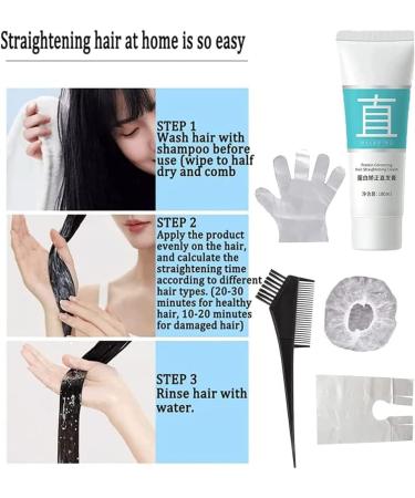 180ml Keratin Protein Correcting Hair Straightening Cream Silk & Gloss Hair Straightening Cream Replenish Hair Nutrition and Moisture Does Not Hurt Hair Easily Soften (1PCS) - Buy Online on GoSupps.com