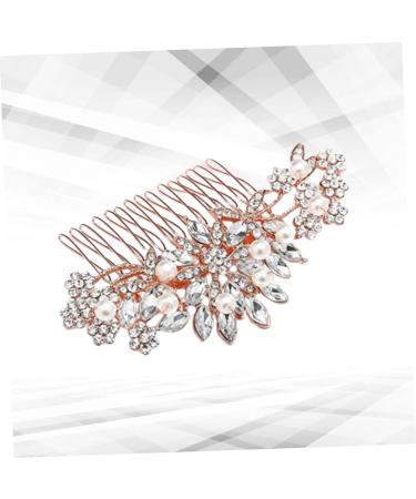 Didiseaon 1pc Hair Scrunchie Chiffon Hair Side Comb Gold Hair Comb Clip Hair Jewelry for Wedding Crystal Hair Comb Jeweled Hair Combs Pearl Hair Comb Veil Hair Comb Flowers Rose Gold Bride - Buy Online on GoSupps.com