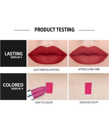 Long Lasting Matte Lipstick - High Coverage Lip Color Waterproof Lipstick - Professional Cosmetics Gift (#12) - Buy Online on GoSupps.com