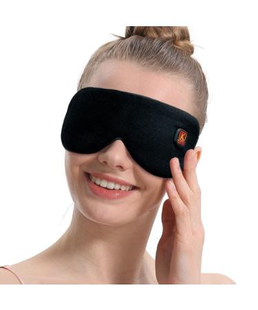 Heated Eye Mask USB Cordless Heat Eye Compress for Dry Eyes Warm Eye Compress Heating Pad for Dry Eyes/Blepharitis/Dark Circles/MGD/Puffy Eyes/Sleep Blackout Eye Mask for Travel Electric