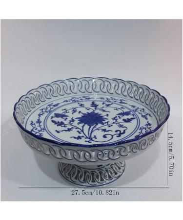 Fruit Bowl Salad Bowl Ceramic Fruit Bowl Modern New Chinese Style Hollow Hand-Painted Chinese Style Creative Home Living Room Office Fruit Bowl Fruit Bowl for Kitchen Counter (Color : A) (B) - Buy Online on GoSupps.com