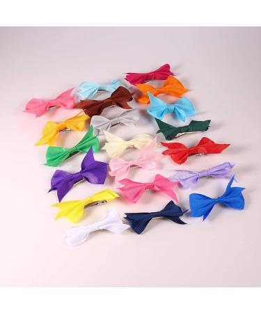 20-Piece Girls' Hair Clip Set - Soft Satin Ribbon and Metal Construction - Assorted Colors - Buy Online on GoSupps.com