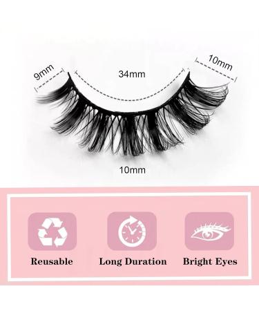 Buy 10 Pairs Russian Strip Lashes - D Curl Faux Mink - Natural Fluffy Volume Wispy 3D Effect | International Shipping - Buy Online on GoSupps.com