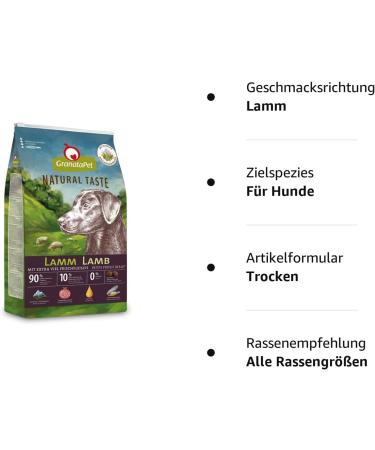 Granapet Natural Button Lamb 12 kg | Grain-Free Sugar-Free Adult Dog Food | Single Protein Dry Food for Dogs - Buy Online on GoSupps.com