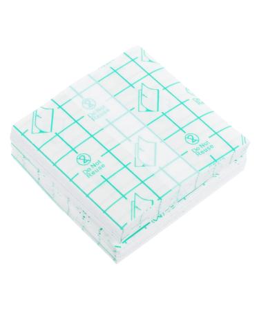 Beaupretty 100st Make-up hand palette clear adhesive tape Foundation mixed pigment hand-make-up mixing palette disposable adhesive pallet blue band Hand make-up palette Applicator white manicure paper white 7x7x0.1 cm.