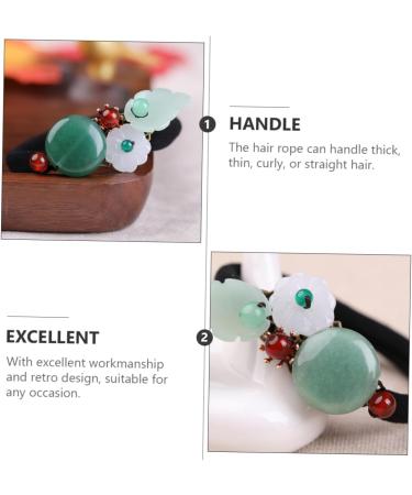 BIUDECO Hair Scrunchie Hanfu Hair Jewelry Hair Rope Hanfu Hair Accessory Qipao Hair Accessories Hair Elastics Chinese Hanfu Headwear Hanfu Hair Tie Miss Aventurine Jade Ponytail - Buy Online on GoSupps.com