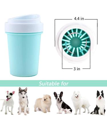 bealy Large/Petite Dog Paw Cleaner Cup - Portable Dog Foot Washer with Silicone Washers in Blue/Green - Easy-to-Use and Handy Dog Paw Washer - Nice Packaging - Buy Online on GoSupps.com
