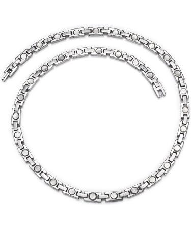 Magnetic Necklace for Men & Women | Pure Titanium Fashion Jewelry - Silver Gift - Buy Online on GoSupps.com