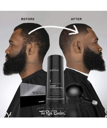 The Rich Barber NHance 3-in-1 Hair Fibers Applicator Set - Natural Hair Thickening Spray for Hairlines & Beards (Black) - Buy Online on GoSupps.com