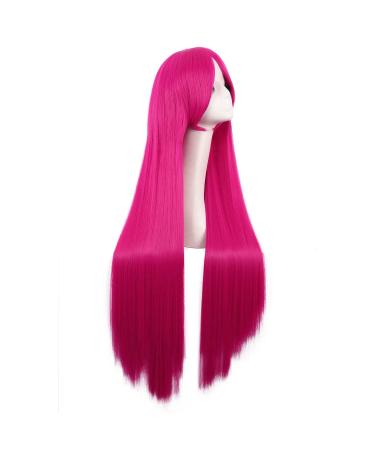 MapofBeauty 40 Inch Hot Pink Cosplay Wig for Women - Unique Long Straight Hair - Buy Online on GoSupps.com
