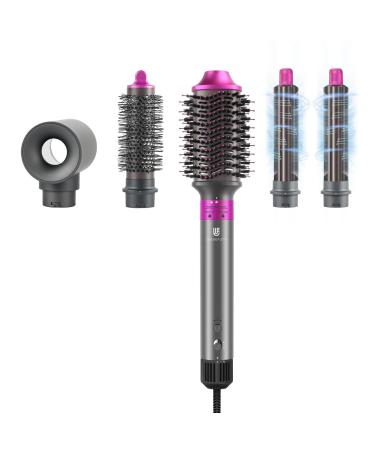 5 in 1 Hair Dryer Brush & Air Styler 110000 RPM High-Speed Ionic Hairdryer Fast Drying Hot Air Brush Set with Auto Air Curlers Volumizer Round Brush Straightener for All Hair Types