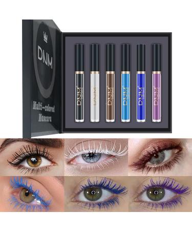 6 Colors Colorful Mascara Set Rainbow Colorful Waterproof Mascara 3D Fiber Eyelash Mascara Volume Eyelashes (A) - Buy Online on GoSupps.com