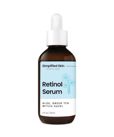 Retinol Serum 2.5% for Face & Eyes (2 oz) with Vitamin E  A  Hyaluronic Acid & Green Tea for Anti-Aging  Fine Lines & Wrinkles. Brightening Facial Serum for Day & Night use by Simplified Skin