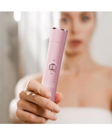 Womens Electric Shaver Bikini Trimmer with Double Heads Hair Removal with Ergonomic Design for Body Eyebrows Face Intimate Zones Ears Legs Pink - Buy Online on GoSupps.com