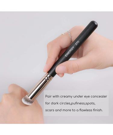 ENERGY Under Eye Concealer & Nose Contour Brush | Mini Angled Flat Top Kabuki for Flawless Blending of Dark Circles & Puffiness | Perfect for Powder Liquid Cream Makeup - Buy Online on GoSupps.com