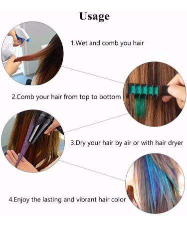 RIYAN 1Pc Disposable Fashion Color Temporary Hair Coloring Color Comb Dyeing Hair Dyeing Pigment Small Comb - Buy Online on GoSupps.com
