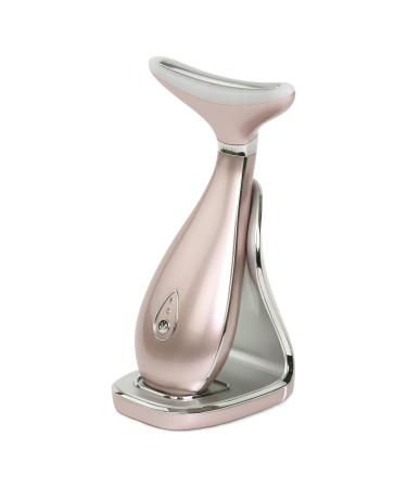 Lily Neck Face Massager Skin Rejuvenation Beauty Massager 3-in-1 at-Home Facial Spa Tool Lifting Toning and Tightening for a Radiant Appearance (Rose Gold)
