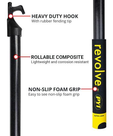 Revolve Boat Hook 6ft Rollable Lightweight Design with Non-Slip Foam Handle in Black - Buy Online on GoSupps.com