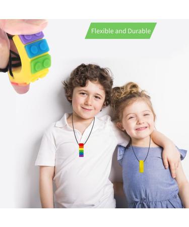Sensory Chew Necklace for Kids - Silicone Teething Pendant for Autism & ADHD - Dual Texture Oral Motor Aid for Boys & Girls - Buy Online on GoSupps.com