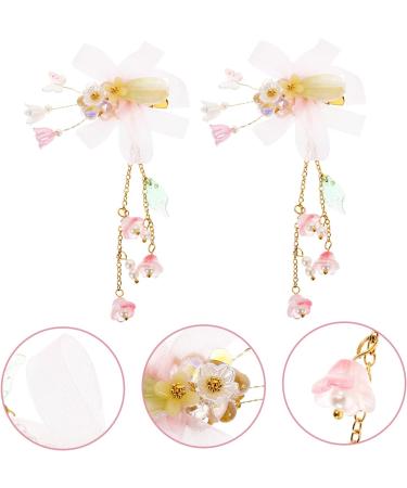 Beaupretty Pink Hair Accessories Pairs tassel flower hair clip pink hair clip hair for kids kid hair flower hair kids hair kids hair clips Hairpin girl Infant Hair Accessories - Buy Online on GoSupps.com