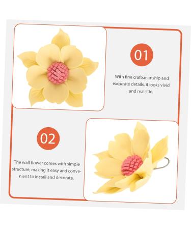 Artibetter Metal Wall Decor Bathroom Decor Wall Art Ceramic Flower Wall Decoration Home Accents Decor Tv Hand Decor Metal Wall Bathroom Wall Decor 7.5x7.5cm Yellow - Buy Online on GoSupps.com