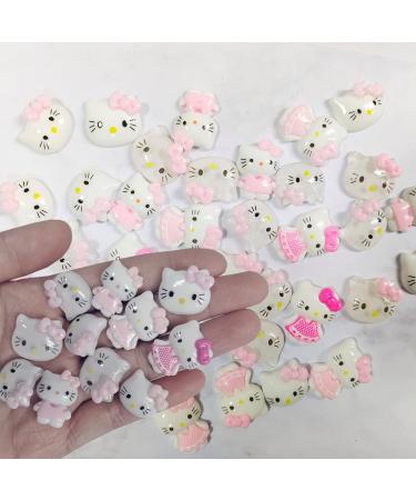 Cute Cat Nail Charms - 40 Pcs 3D Kawaii Design for Acrylic Nails | Cartoon Flatback Charms for DIY Craft and Phone Case Decoration - Buy Online on GoSupps.com