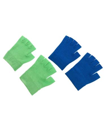 minkissy 2 Pairs Gel Gloves Half Finger Glove Overnight Gloves for Dry Moisturizing Sleeping Gloves Grooming Glove Spa Gloves Moisturizing Gloves Leather Gloves Miss Hand Knitting 16X13X1CM