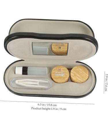 Zerodeko 5-Sentence Glasses Case - Dual Use Travel Kit with Tweezers Contact Liner & Wood Grain Design - Compact 15.8x7.4cm - Buy Online on GoSupps.com