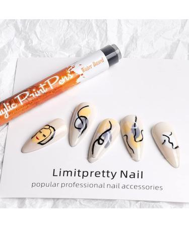 Ikasus Nail Graffiti Pen - Fast-Drying Nail Art Painting Tool for Acrylic Natural & Gel Nails - Black DIY Nail Beauty Pencil - Buy Online on GoSupps.com