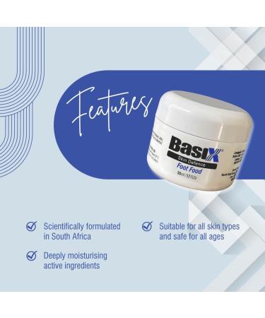 Basix Skin Defense Foot Food - Repair Cream with 5% Urea & Peppermint Oil for Dry Feet & Cracked Heels - Nourish & Revitalize Tired Feet - Buy Online on GoSupps.com