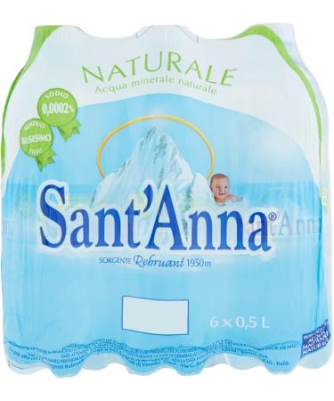 Sant'Anna Acqua Natural Organic PET Mineral Bottles 0.5 L Pack of 12