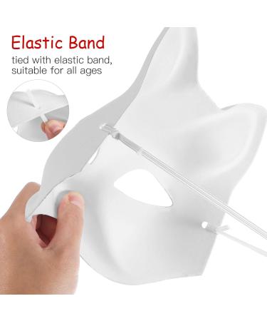 Buy Luxshiny 15-Piece DIY White Cat Masks with Straps | Paintable Masquerade Masks for Party Fun - International Shipping Available - Buy Online on GoSupps.com