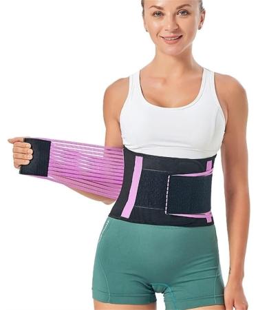 Back Support Back Brace Lumbar Support Lower Back Support Brace Breathable Lumbar Decompression Belt Waist Back Posture Back Support Belt(Pink Large) Large Pink - Buy Online on GoSupps.com
