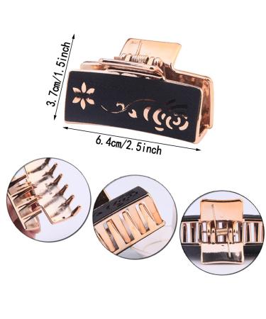 Yusier 2.5 inch Small Rectangle Decorative Hair Clip Set - Engraved Pattern Claw Clips for Thin Hair (6PCS) - Buy Online on GoSupps.com