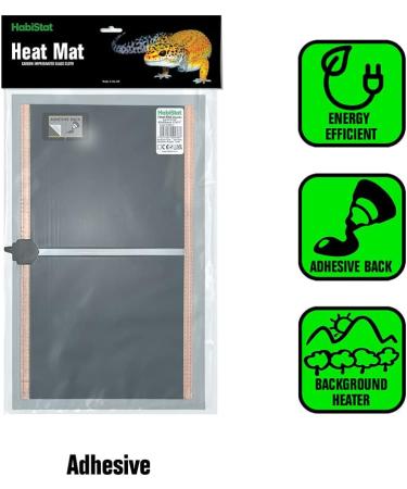 Habistat - Adhesive Heat Mat - Carbon Impregnated Glass Cloth - 59cm x 28cm - 28 Watt - Produces Infra-Red Heat - Excellent Primary Heater - Provides Gentle Warmth - Ideal For Night-Time Temperatures - Buy Online on GoSupps.com