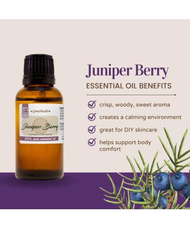 Juniper Berry 1/3 fl oz (10 ml) Glass Bottle 100% Pure Essential Oil GreenHealth - Buy Online on GoSupps.com