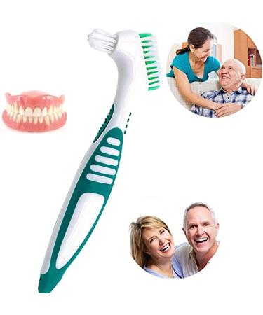 HEIGOO Denture Cleaning Brush - Portable False Teeth Cleaner for Denture Wearers - Green - Buy Online on GoSupps.com