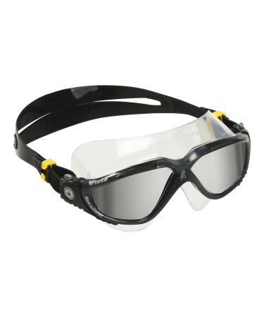 Aquasphere Vista Adult Unisex Swimming Goggles, Wide Distortion Free Vision, Anti fog & Anti Scratch Lens Black/Dark Grey