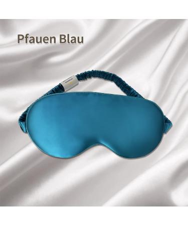 Yunchi 100% Silk Eye Mask for Men & Women - Comfortable Bio Satin Sleeping Mask 19 Momme Pure Mulberry Fabric Peacock Blue - Buy Online on GoSupps.com