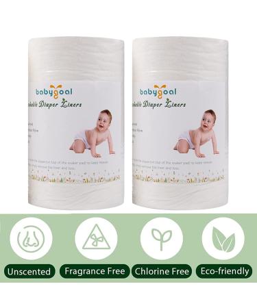 Babygoal Biodegradable Bamboo Cloth Diaper Liners 2 Pack - 200 Sheets - Buy Online on GoSupps.com