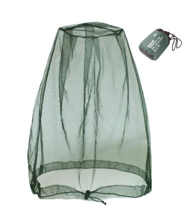 Cinvo Head Net Mesh Bug Net Face Netting Updated Bigger Size for Mosquitoes Bugs No See Ums Insects Gnats Midges from Outdoor Spacious Net Room Works Over Most Hats Comes with Free Stock Pouch- Olive