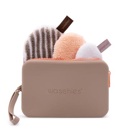 waschies Zero Waste Bag "Brown" - Travel Bag brown peeling pad make-up removal and cleansing pad toner pad - Buy Online on GoSupps.com