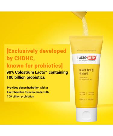 LACTO-DERM Probiotic Moisturizer Cream 3.38 fl. oz - Hydrating Face Cream with Lactobacillus Ceramide & Cholesterol for Dry Rough Skin - International Shipping Available - Buy Online on GoSupps.com